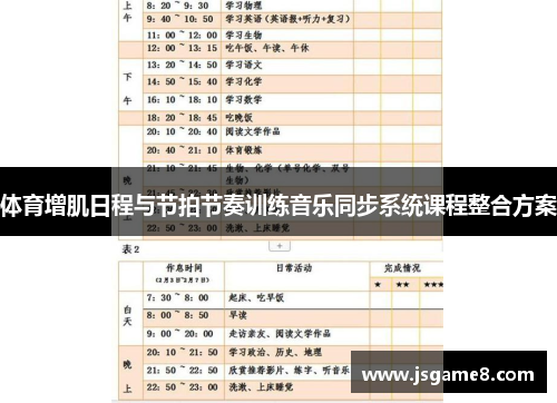 体育增肌日程与节拍节奏训练音乐同步系统课程整合方案